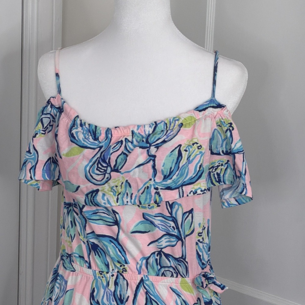 Lilly Pulitzer Maxi Dress Size XL 12-14 Cotton Seraphina Sweet Pea Chasing Sun - Picture 8 of 11